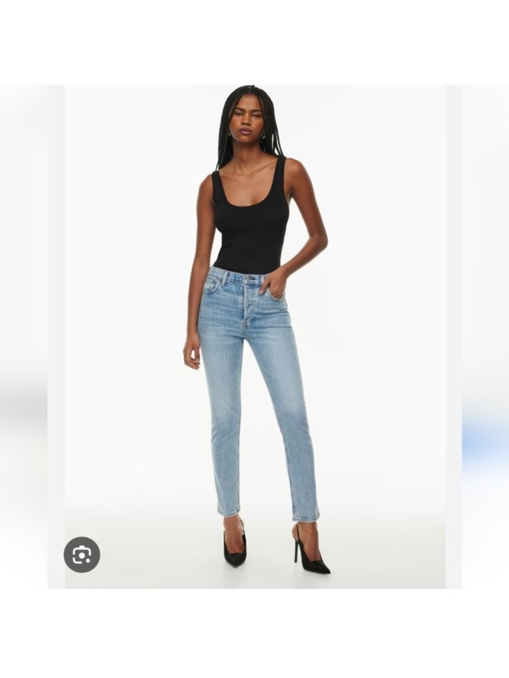 ARITZIA | Denim Forum The Yoko high rise slim jeans blue button fly sz 25